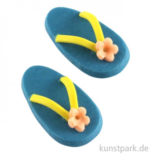 Mini Flip-Flops Blau, 1,8 x 1 cm
