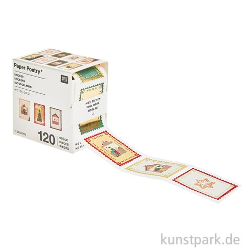 Mini Sticker - Weihnachtspost, 120 Aufkleber