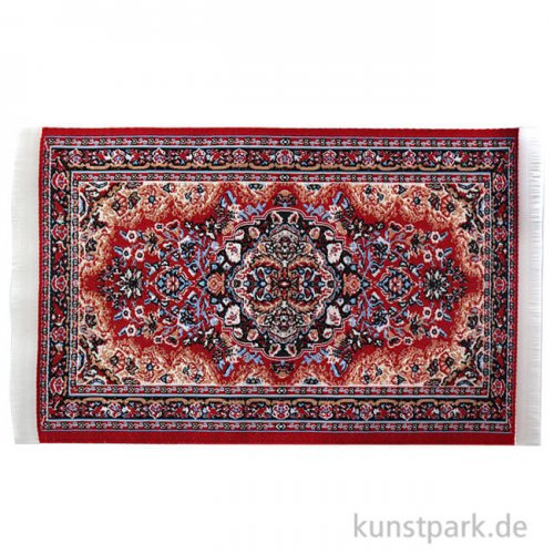 Mini Teppich, Rot, gewebt, 15 x 10 cm