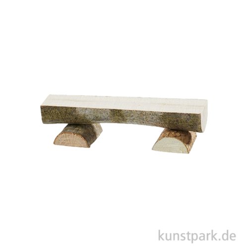 Miniatur Bank, Holz, Natur, 8 cm