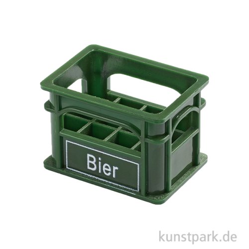 Miniatur Bierkasten für 12 Flaschen, Grün, 3,5 x 2,5 x 2,5 cm