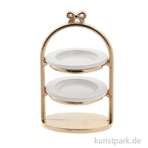 Miniatur Etagere, Gold, 3 x 5 cm