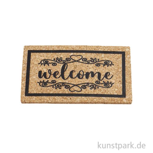 Miniatur Fußmatte, Kork, 2 Stück, 5,5 x 3,5 cm