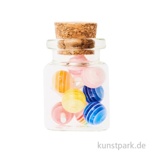 Miniatur Glas mit 8 Lollies, 20 x 35 x 20 mm