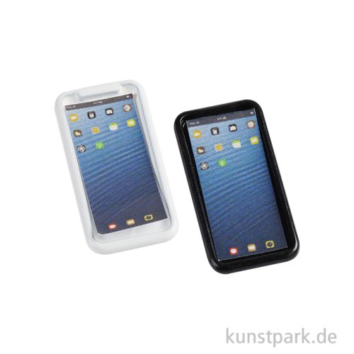 Miniatur Handy, Weiß Schwarz, 2 Stück, 0,9 x 1,8 x 0,2 cm
