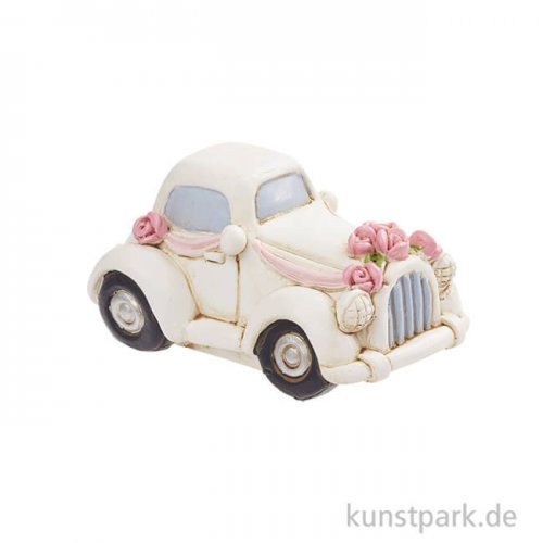 Miniatur Hochzeits-Auto - Vintage, 5 cm Creme-Pink