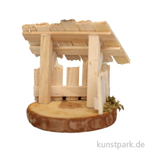 Miniatur Holzstall, 8 x 9 cm