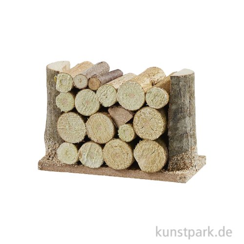 Miniatur Holzstoß, Natur, 6 cm