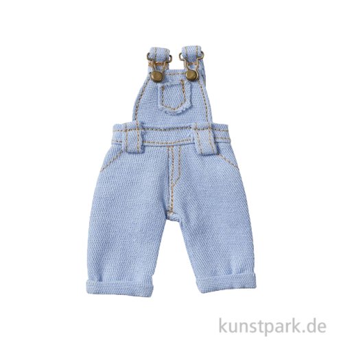 Miniatur Latzhose, Blau, Jeans, 8,5 x 4 cm