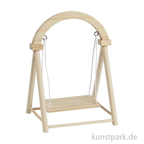 Miniatur Schaukel, Holz, Natur, 9 x 8 x 12 cm