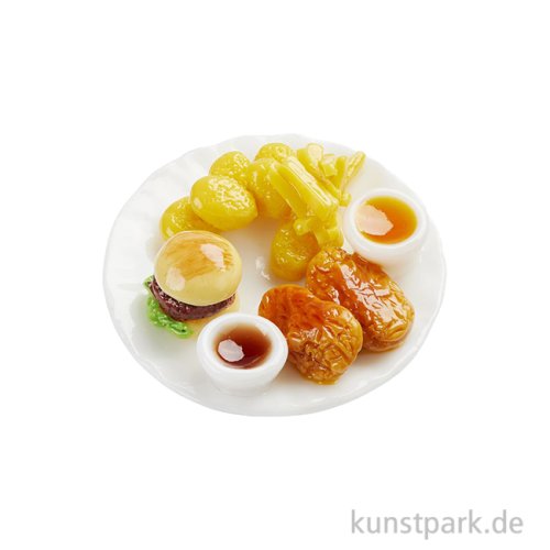 Miniatur Speisen-Teller I, Burger, 4,4 cm
