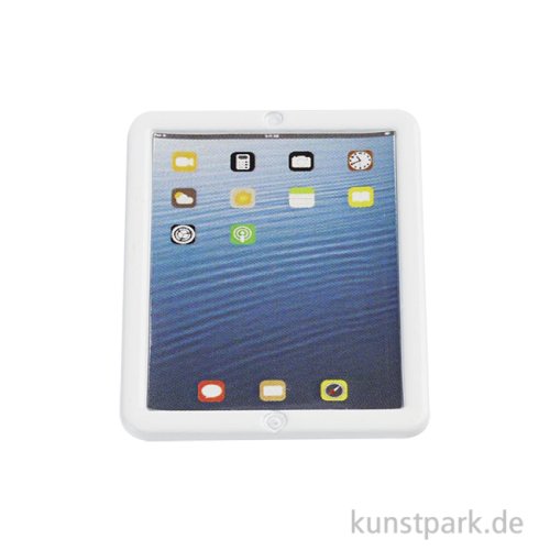 Miniatur Tablet PC, Weiß, 3 x 4 cm