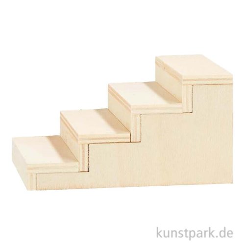 Miniatur Treppe, Holz, Natur, 10,3 x 7 x 5,5 cm