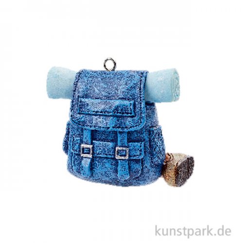 Miniatur Wanderrucksack, Blau, 4,5 cm