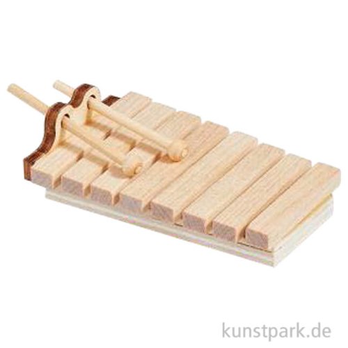Miniatur Xylophon, Holz, Natur, 3,5 x 1,7 x 5,5 cm