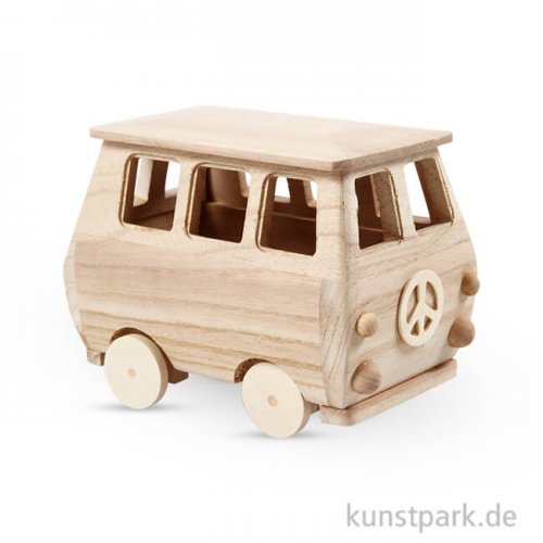 Minibus aus Holz, 17x10x13 cm