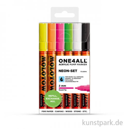 Molotow ONE4ALL Marker - 127HS Neon-Kit 6er