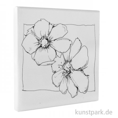 Motiv-Keilrahmen Color Sketch Blüten, 20 x 20 cm