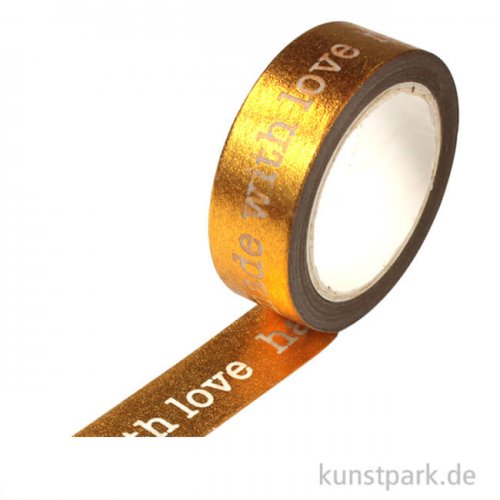 Motiv-Klebeband Washi-Tape - Handmade with Love, 15 mm, 10 m Rolle