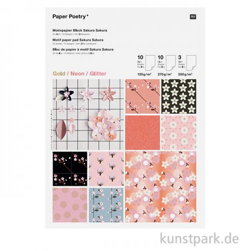 Motivpapier Block Sakura, 23 Blatt