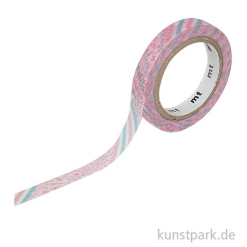 MT Masking Tape Pink Flower Stripe, 7 mm, 7 m Rolle