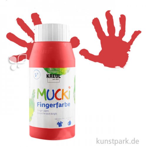 MUCKI Fingerfarbe - cremig & pastos 750 ml | Rot