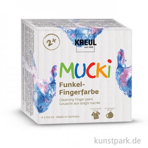 MUCKI Funkel-Fingerfarbe Set 4 x 150 ml