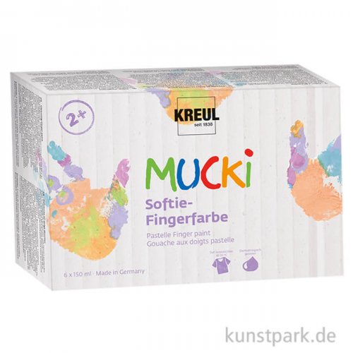 MUCKI Softie-Fingerfarben Set, 6 x 150 ml