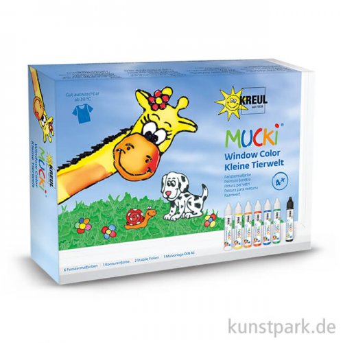 MUCKI Window Color Pen Set 7 x 29 ml - Kleine Tierwelt