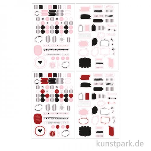 My Planner - Sticker Worte und Icons, 4 Blatt sortiert