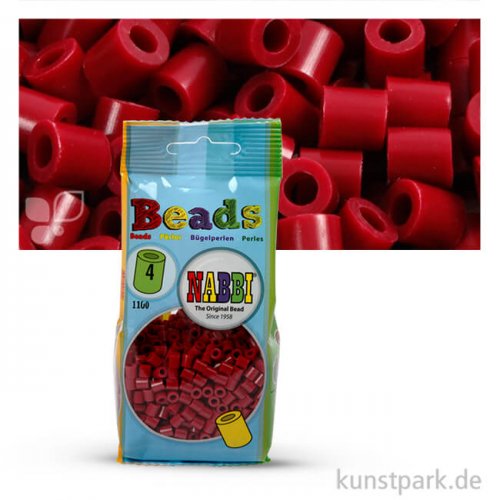 NABBI Bügelperlen - 1100 Stück, 5x5 mm 2,5 mm | Weinrot