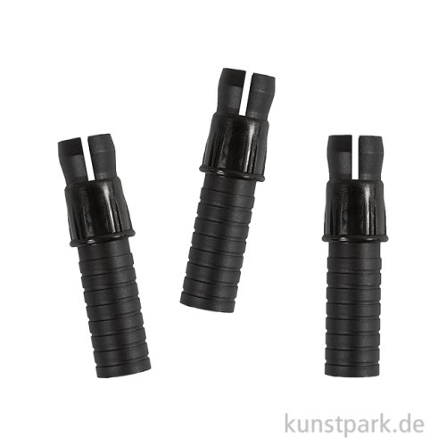 Ölpastell Halter, Länge 6,2 cm, Durchmesser 1 cm, Schwarz, 3 Stück
