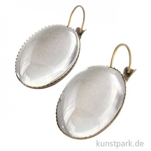 Ohrring Vintage Collection - Oval, 1,8x2,5 cm mit Cabochon Altgold