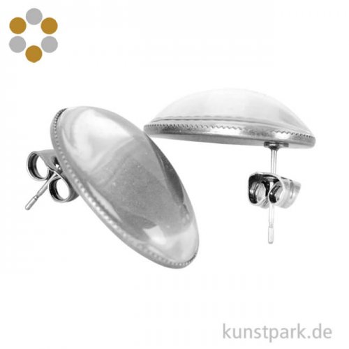 Ohrring Vintage Collection - Oval, 1,8x2,5 cm mit Cabochon
