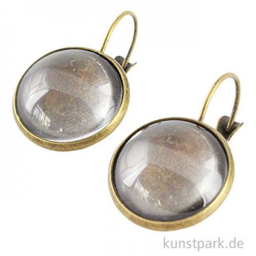 Ohrring Vintage Collection - Rund, Durchmesser 1,7cm mit Cabochon Altgold