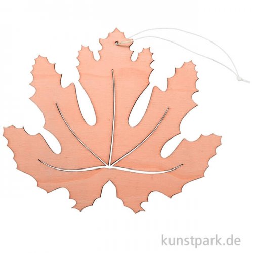 Oranges Ahornblatt aus Holz mit Hänger, Breite 20 cm