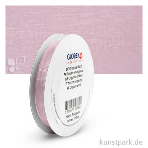 Organza-Band - 10 mm Breite - 10 m Länge Einzelfarbe | Rosa