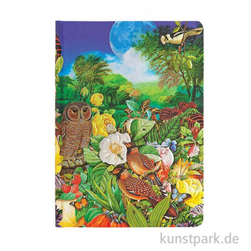 PAPERBLANKS Notizbuch - Garten im Mondschein, 13 x 18 cm