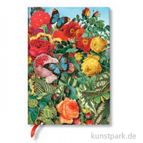 PAPERBLANKS Notizbuch - Schmetterlingsgarten, 13 x 18 cm