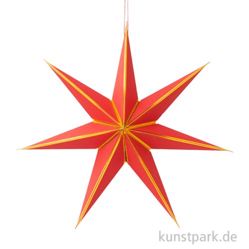 Papierstern zum Aufhängen, Rot Gold, Durchmesser 45 cm