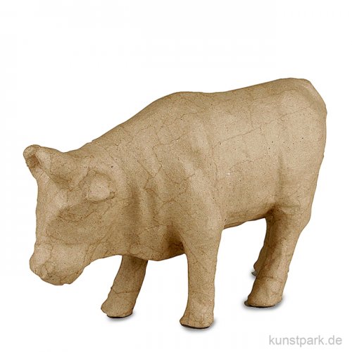 Pappmaché - Kuh, handgemacht, Höhe 15 cm