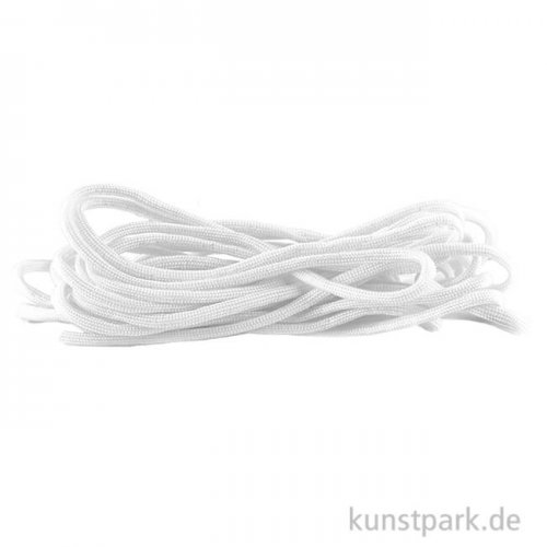 Paracord Schnur - hoch reißfest aus Nylon, 2 x 4 mm, 5 Meter 5 m | Weiß