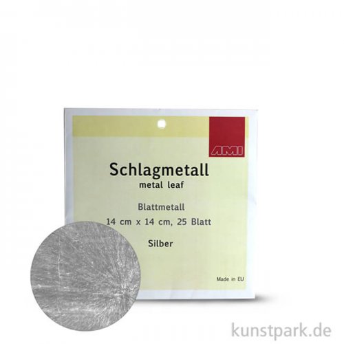 Passione Schlagmetall 14 x 14 cm | Silber - 25 Blatt, lose