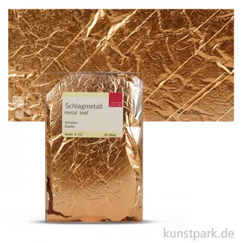 Passione Schlagmetall-Blätter Schabin 14 x 14 cm | Kupfer (20 Blatt)