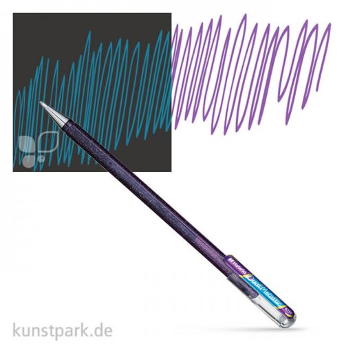 PENTEL Hybrid DualMetallic Glitter Gel Pen 0,5 mm Einzelstift | Violett - Metallic Blau