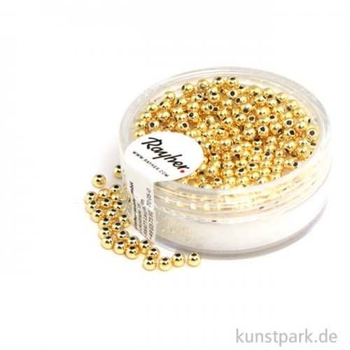Plastik Rundperlen - Gold Rund | 2,5 mm - 240 Stück