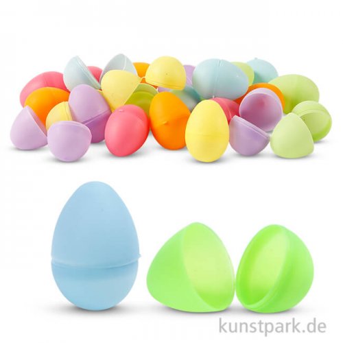 Plastikeier zum Befüllen, 4,5 cm, 24 Stück in Pastellfarben