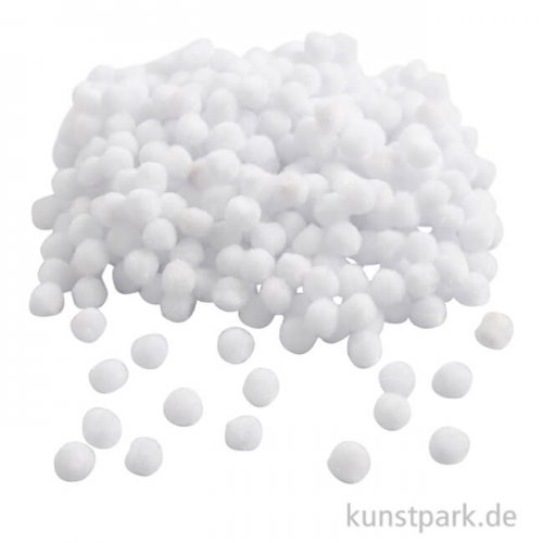 Mini Pompons, 10 mm, 450 Stück - Weiß
