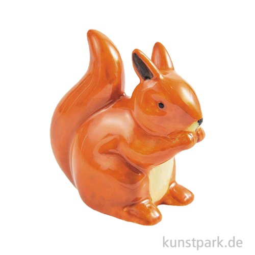 Porzellan Figur - Eichhörnchen, Braun, 4 x 3,7 x 2,2 cm