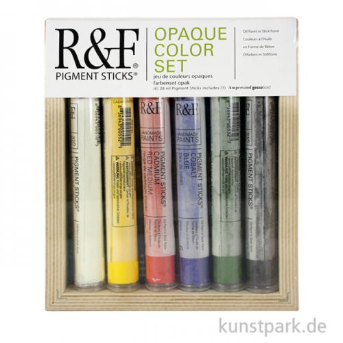 R&F Pigment Sticks Set - Opaque Colors - 6 Farben+ Gessobord